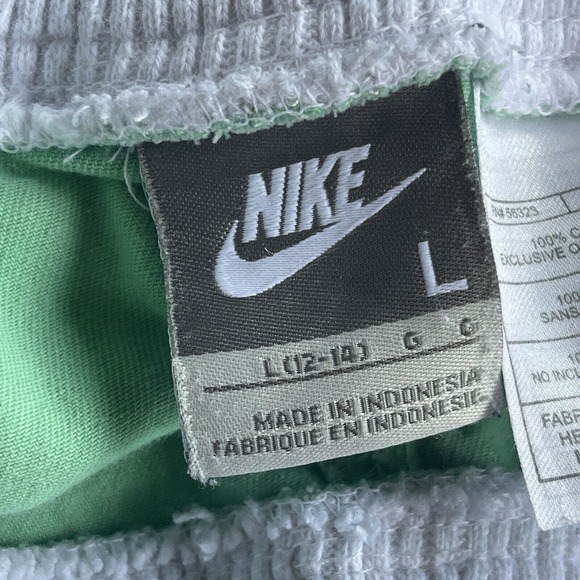 Vintage Nike Shorts Womens Large Gray Tag Drawstring Shorty Shorts Cotton Summer - Picture 4 of 11